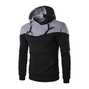 European and American Men'S Loose Color Matching Stitching Hooded Sweater Tether - MRSLM