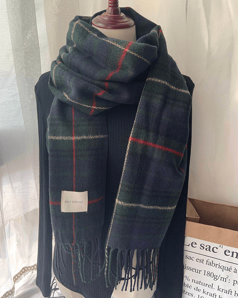 Scarf Women Autumn and Winter Tassels Thick Wild Long Style Korean Warm Shawl