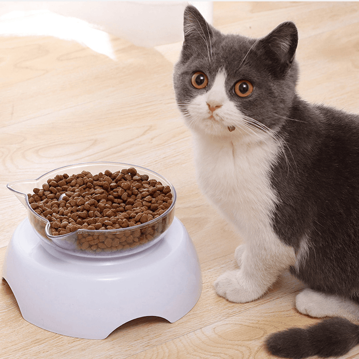Non-Slip Pet Cat Dog Double/Single Feeder & Raised Stand Food Water Drinking - MRSLM
