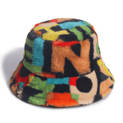 rabbit fur digital print fisherman hat - MRSLM