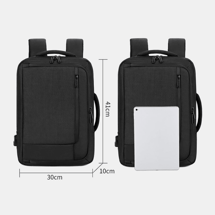 Men Oxford 15.6 Inch Laptop USB Charging Laptop Bag Backpack - MRSLM