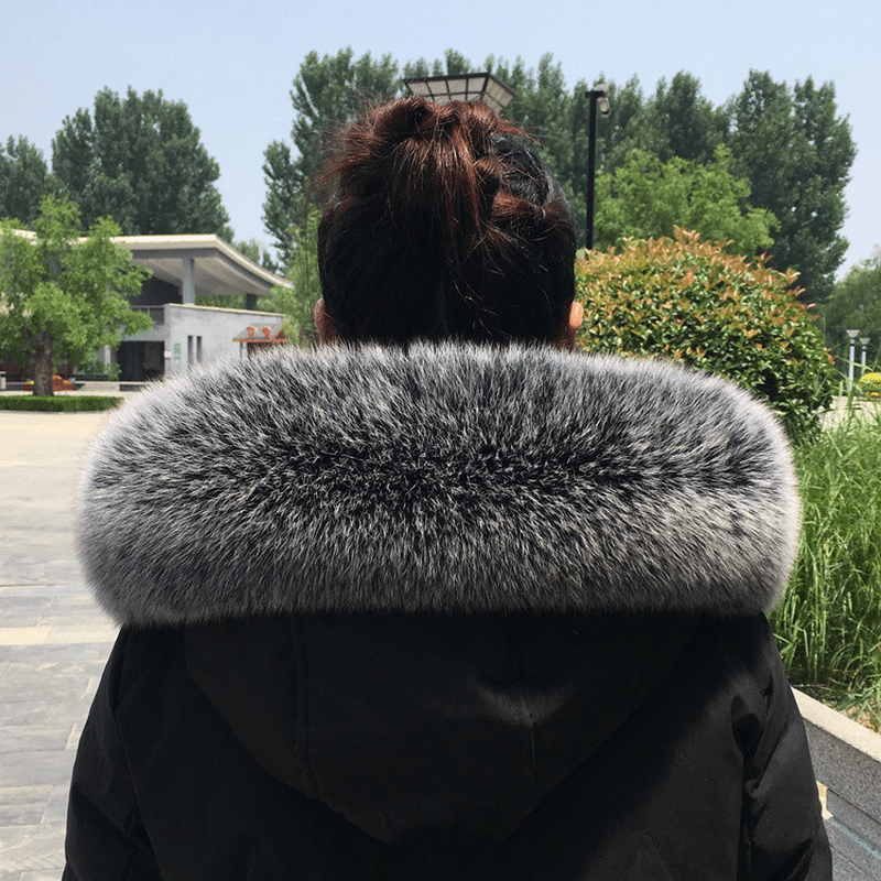 fox fur collar scarf, view 2 - MRSLM