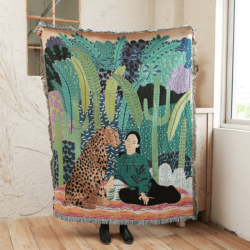 jungle print sofa blanket - MRSLM
