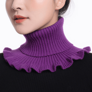 women's wool knit triangle bib neck warmer, view 5 - MRSLM