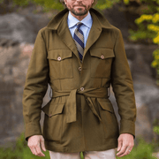 Men's long slim autumn coat, view 2 - MRSLM