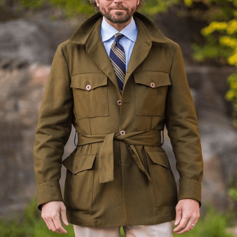 Men's long slim autumn coat, view 2 - MRSLM