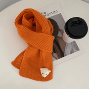 Knitted plain scarf, view 5 - MRSLM