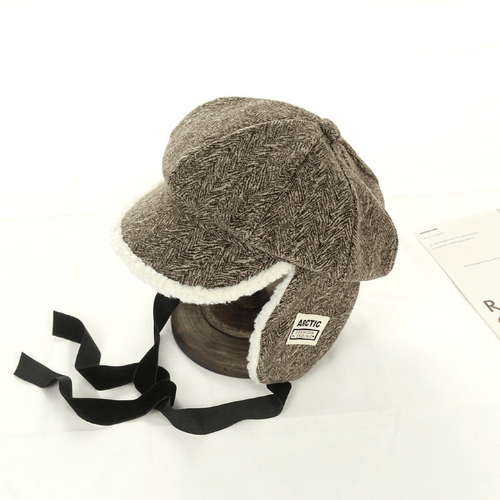 New Knit Hat Female Wild Patch Thick Lamb Cashmere Warm Outdoor Travel Ear Protection Lei Feng Hat - MRSLM