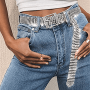 Women's ten-row rhinestone waist chain, view 6 - MRSLM
