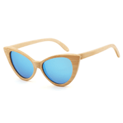 polarized bamboo frame sunglasses, view 3 - MRSLM