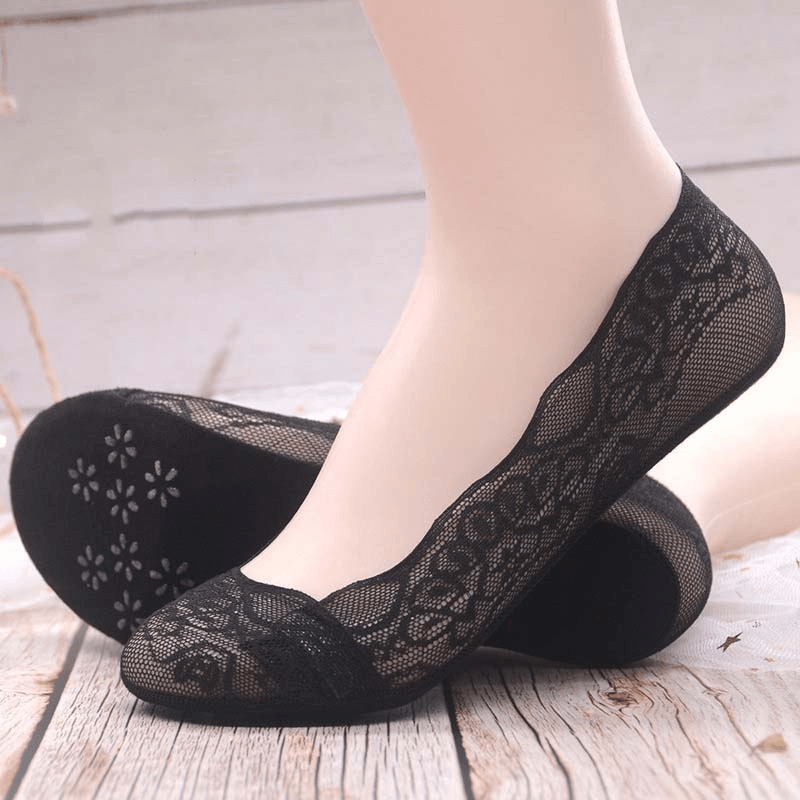 Fashion Lace Invisible Silicone Non-Slip Socks - MRSLM
