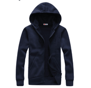 Casual Fashion Sports Sweater Couple Zipper Hooded Youth Solid Color Sweater - MRSLM