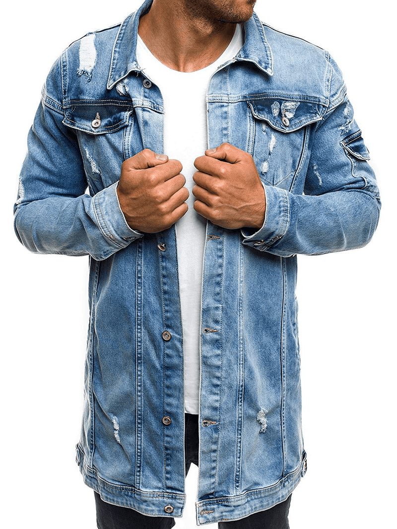men's ripped denim jacket, view 5 - MRSLM