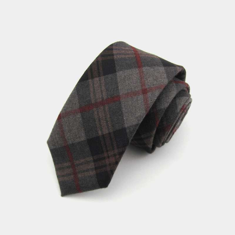 slim striped flannel tie, view 5 - MRSLM