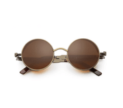 gothic steampunk round metal sunglasses - MRSLM