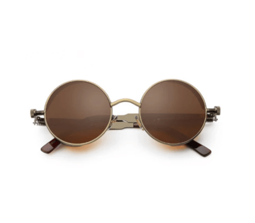 gothic steampunk round metal sunglasses - MRSLM
