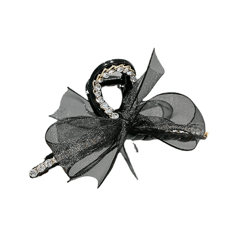 large rhinestone pearl shark hair clip, view 5 - MRSLM
