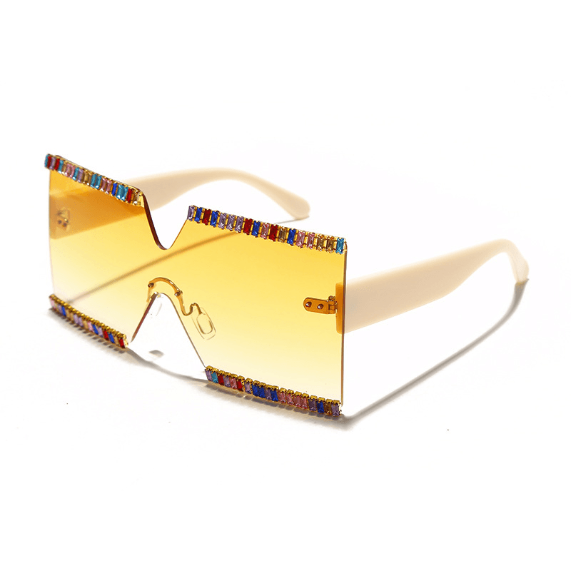 large frame rhinestone sunglasses, view 6 - MRSLM