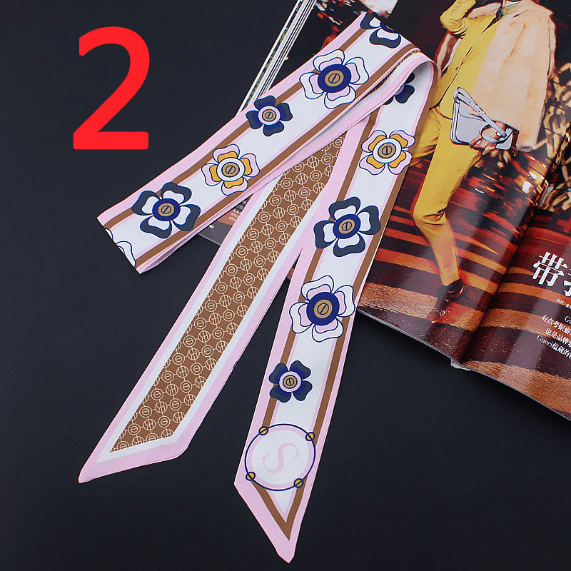 floral imitation silk scarf, view 2 - MRSLM