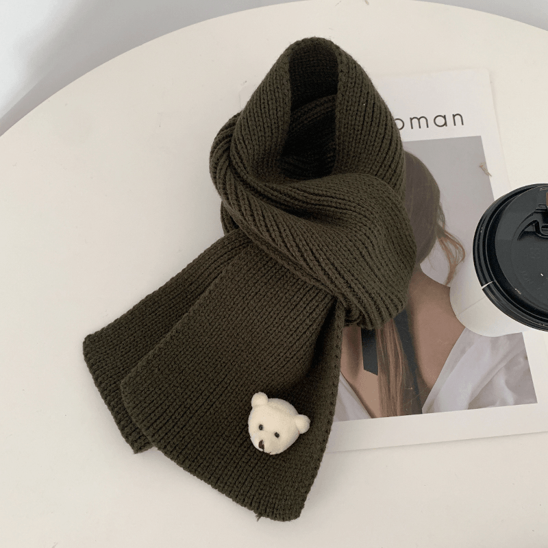 Knitted plain scarf, view 4 - MRSLM