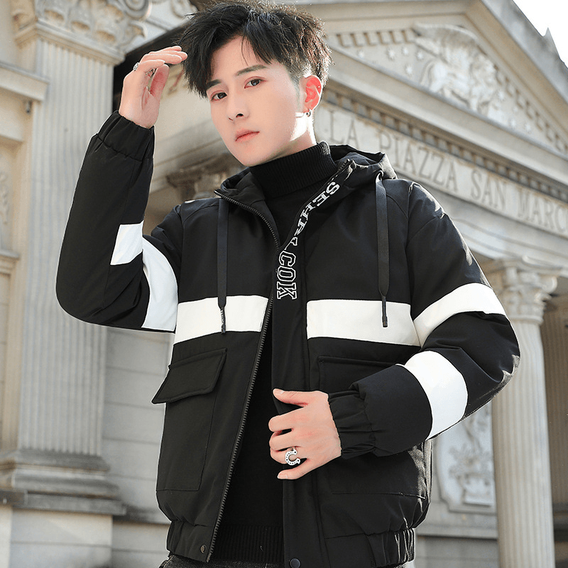 Men's short padded hooded jacket, view 6 - MRSLM