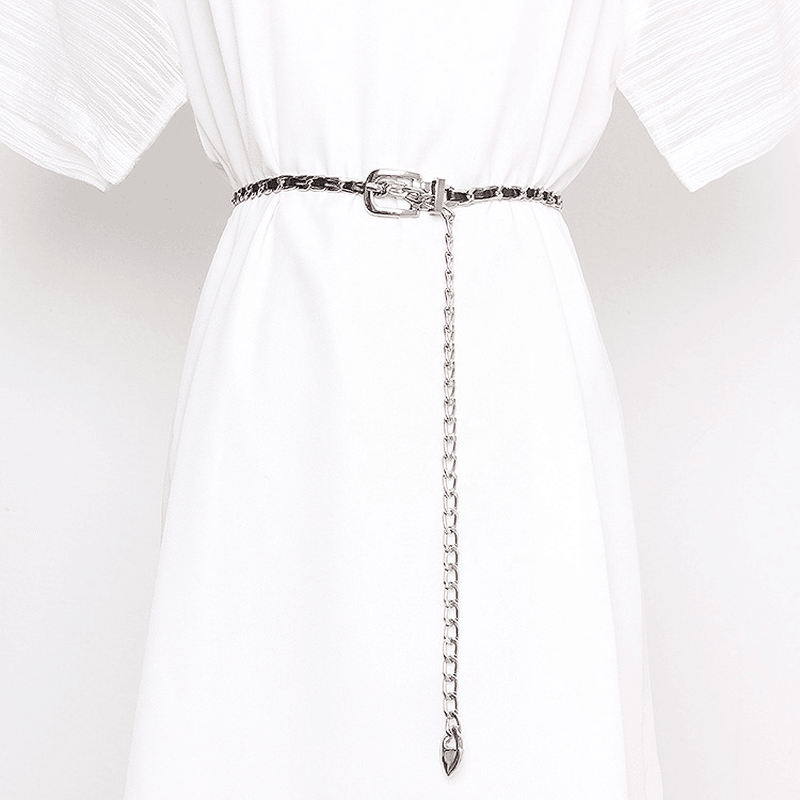 woven waist belt for women, view 3 - MRSLM