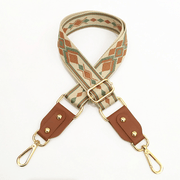 adjustable jacquard bag strap with leather, view 3 - MRSLM
