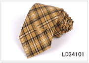 plaid polyester silk necktie, view 9 - MRSLM