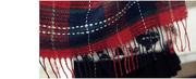 Warm plaid tassel shawl, view 9 - MRSLM