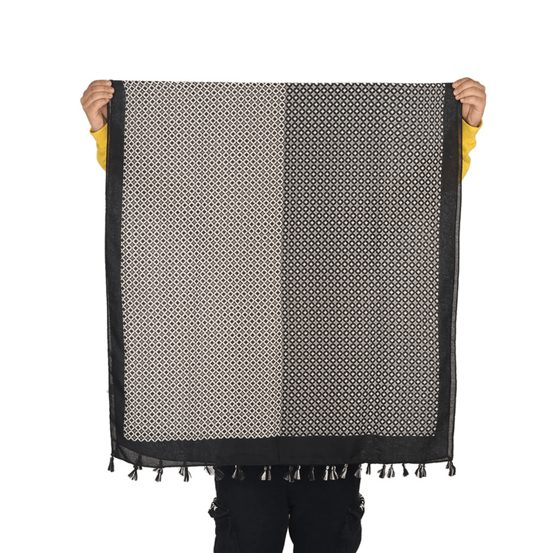 cotton linen flower scarf, view 10 - MRSLM