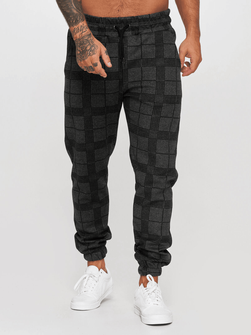 Checkered 3D Digital Print Casual Pants - MRSLM