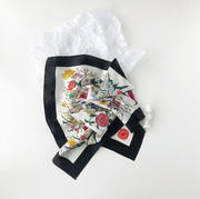 women's small floral silk scarf, view 8 - MRSLM