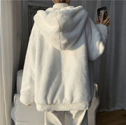 Plain white plus-velvet coat, view 4 - MRSLM