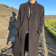 Men's black mid-length loose casual jacket, view 2 - MRSLM