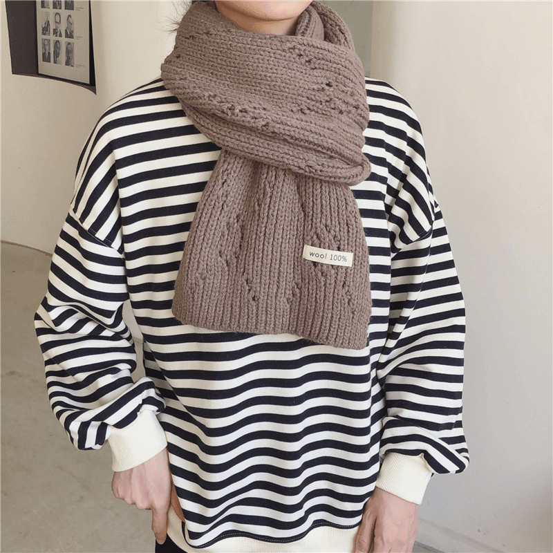 knitted hollow warm scarf, view 8 - MRSLM