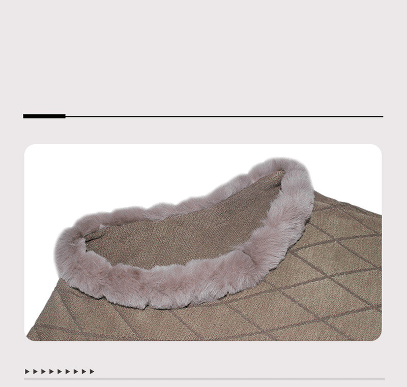 pure color knitted cape shawl, view 2 - MRSLM