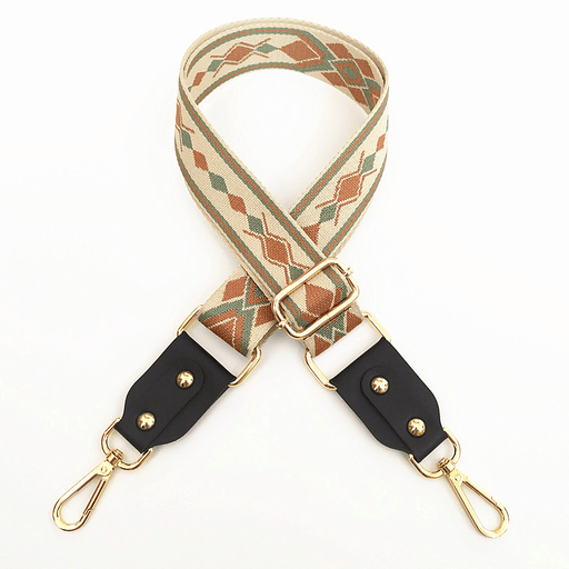 adjustable jacquard bag strap with leather, view 22 - MRSLM