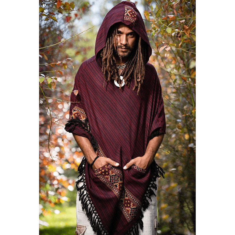 men's hooded cloak shawl, view 2 - MRSLM