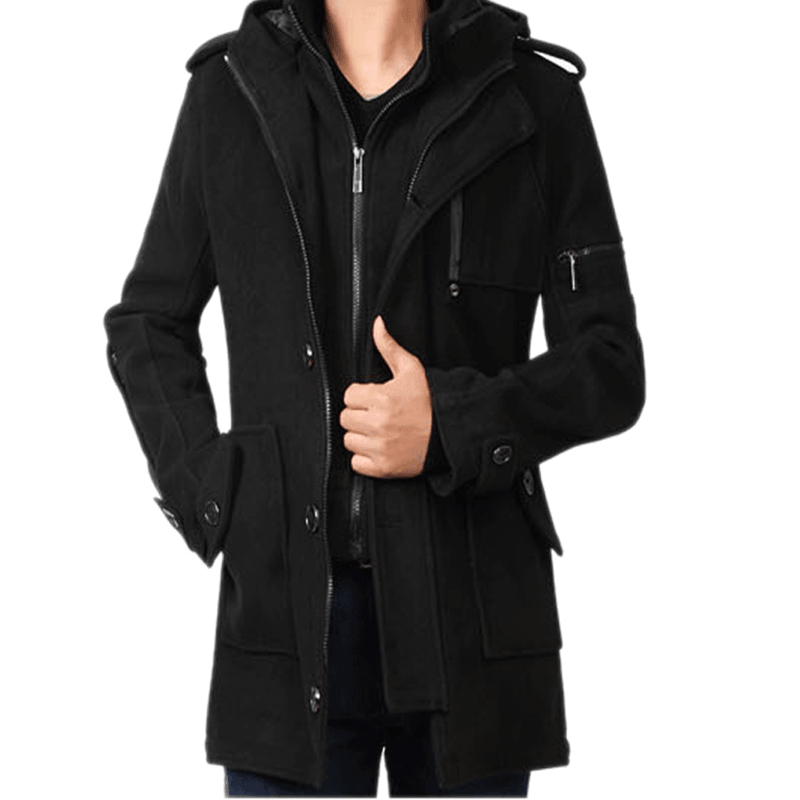 men's winter mid-length slim windbreaker, view 3 - MRSLM