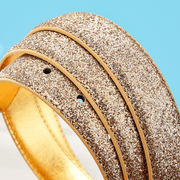women's faux leather sequin belt, view 3 - MRSLM