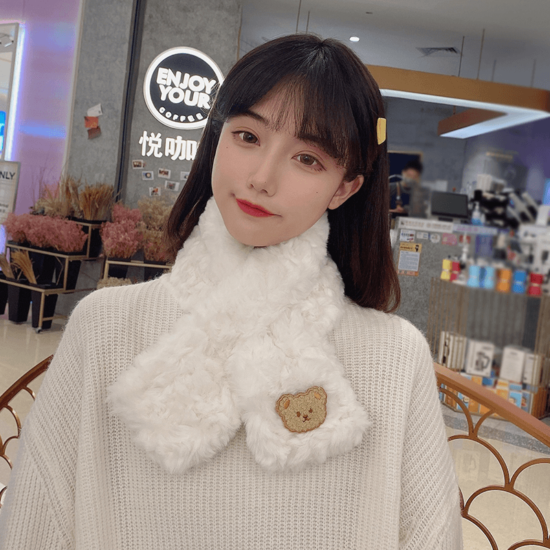 plush bear scarf - MRSLM