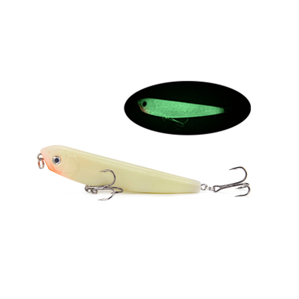 ZANLURES 5Pcs Fishing Lure Set Luminous Artificial Bait Lightweight Fishing Tackle Crank/Pencil/Vib/Minnow/Popper Bait - MRSLM