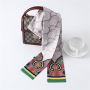 narrow long silk scarf, view 5 - MRSLM