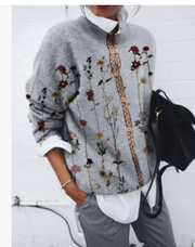 brushed geometric print cardigan top, view 6 - MRSLM