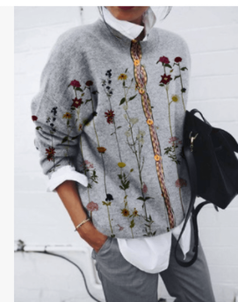 brushed geometric print cardigan top, view 6 - MRSLM