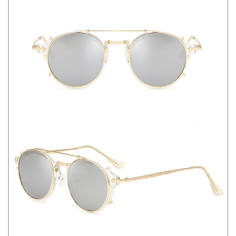 vintage flat lens metal sunglasses, view 6 - MRSLM