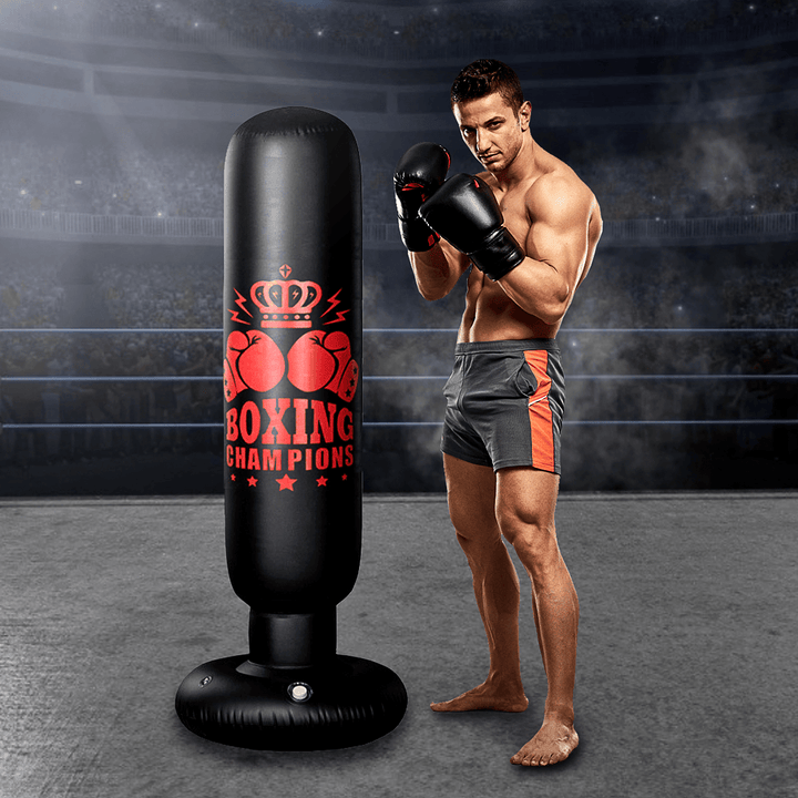 1.6M Free Standing Inflatable Boxing Punch Bag Boxing Kick Training Home Gym Fitness Tools for Adults Kids - MRSLM