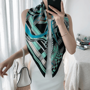 Retro printed square scarf, view 9 - MRSLM