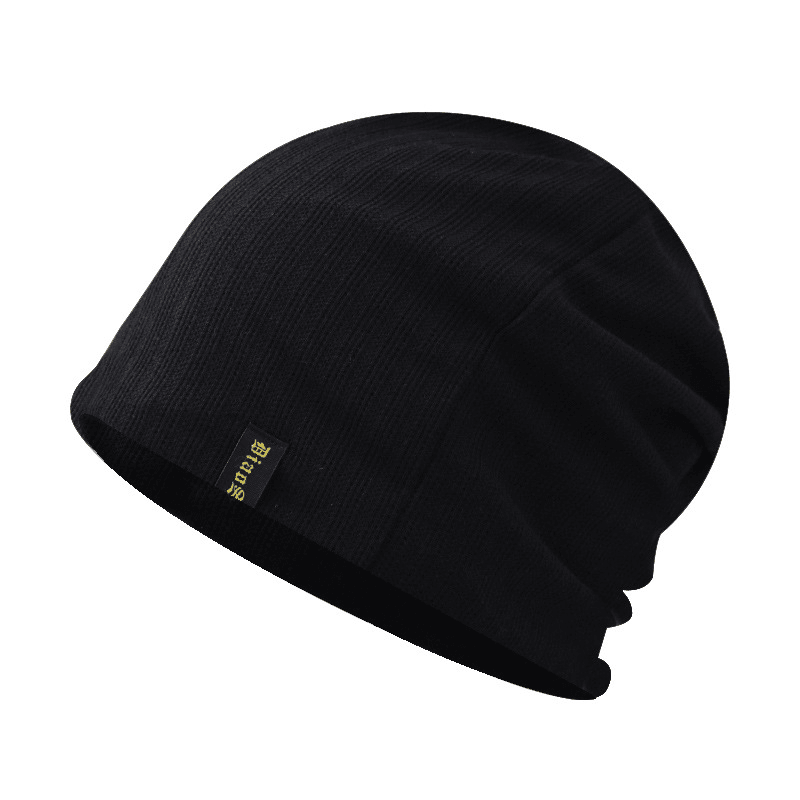 thin cotton knitted hat with letter embroidery, view 4 - MRSLM