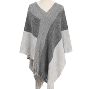 Knitted tassel shawl cape, view 6 - MRSLM
